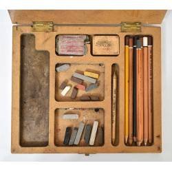 Antigua caja de lápices y carboncillos Koh-I-Noor