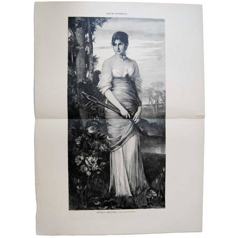 Litografía de La Ilustración Artística. Música profana