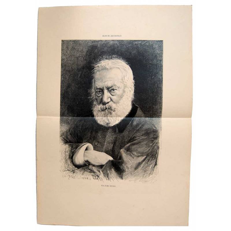 Litografía de La Ilustración Artística. Victor Hugo