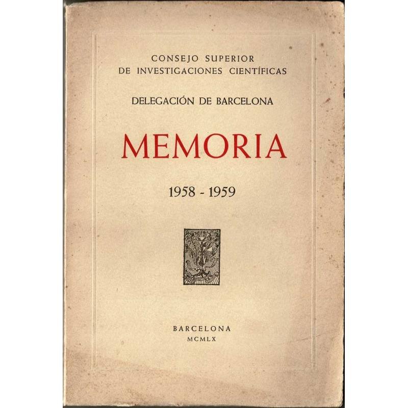 CSIC. Memoria 1958-1959