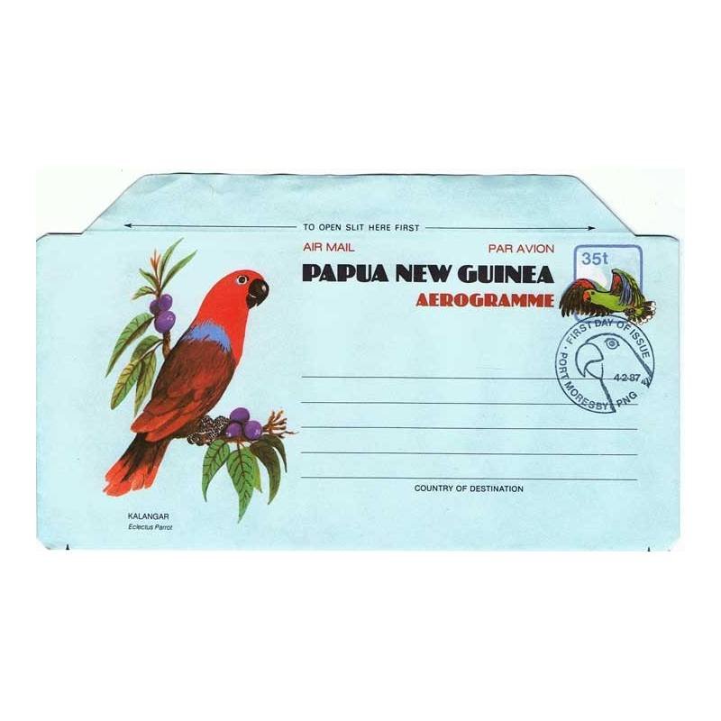 Sobre Primer Día Papua Nueva Guinea 1987