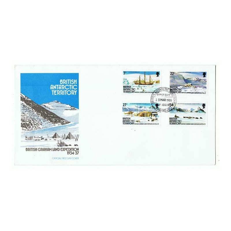 British Antarctic Territory. British Graham Land Expedition 1934-37. Sobre Primer Día 23-03-1985