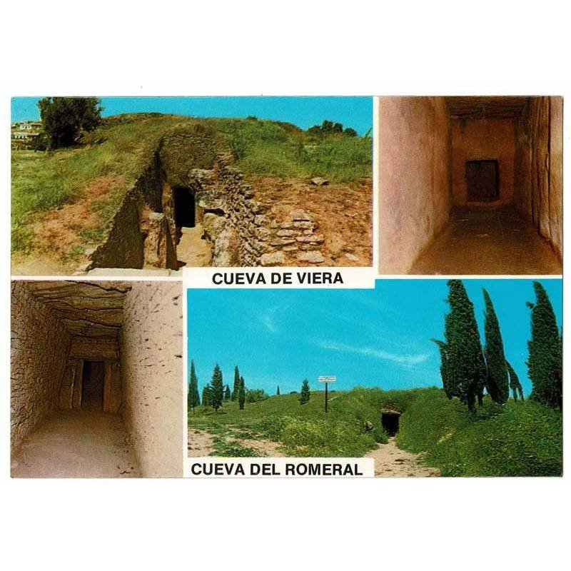 Postal Málaga. Antequera. Valle de los dólmenes. Cuevas de Viera y del Romeral Nº 2784