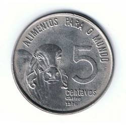 Moneda Brasil 5 centavos 1976 Alimentos para o Mundo