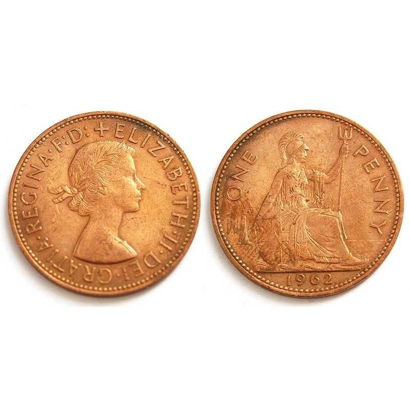Moneda Inglaterra 1 Penique 1962