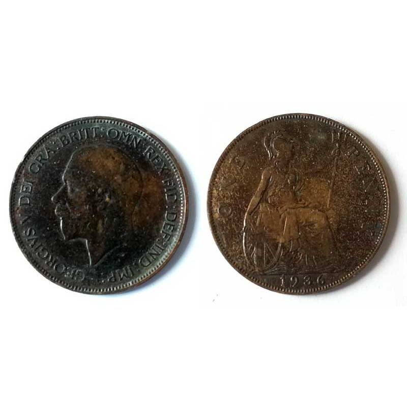 Moneda Inglaterra One Penny 1936