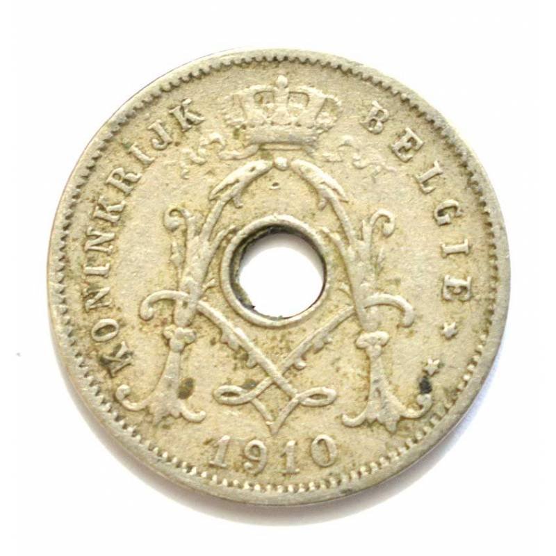 Moneda Bélgica 5 cents 1910