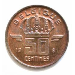 Moneda Bélgica 50 cent 1981