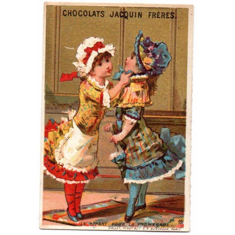 Antiguo cromo litográfico de Chocolats Jacquin Fréres. Finales siglo XIX