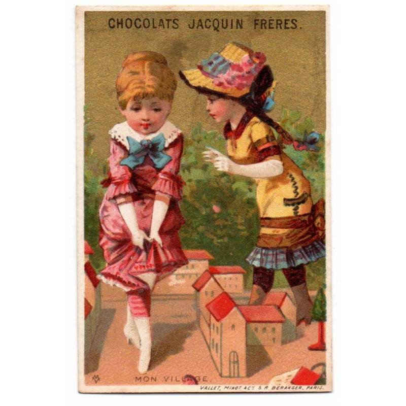 Antiguo cromo litográfico de Chocolats Jacquin Fréres. Finales siglo XIX