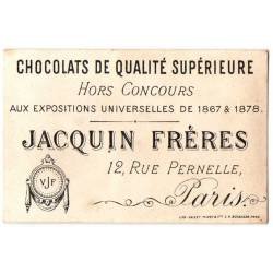 Antiguo cromo litográfico de Chocolats Jacquin Fréres. Finales siglo XIX