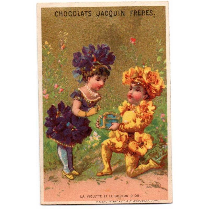 Antiguo cromo litográfico de Chocolats Jacquin Fréres. Finales siglo XIX