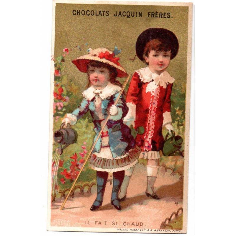 Antiguo cromo litográfico de Chocolats Jacquin Fréres. Finales siglo XIX