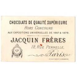 Antiguo cromo litográfico de Chocolats Jacquin Fréres. Secheresse. Finales siglo XIX