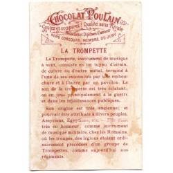 Antiguo cromo publicitario Chocolat Poulain. La Trompette