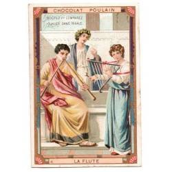 Antiguo cromo publicitario Chocolat Poulain. La Flute