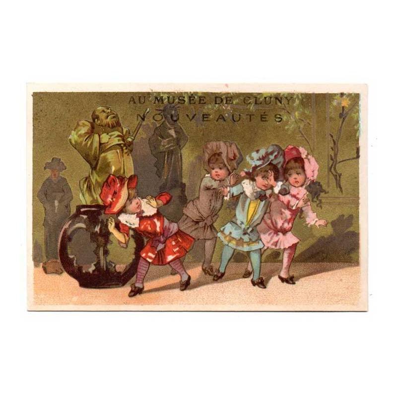 Antiguo cromo litográfico Grands Magasins du Musee de Cluny