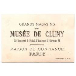 Antiguo cromo litográfico Grands Magasins du Musee de Cluny
