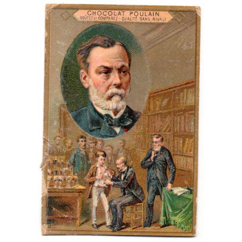 Cromo publicitario Chocolat Poulain. Pasteur 7 x 10,5 cm