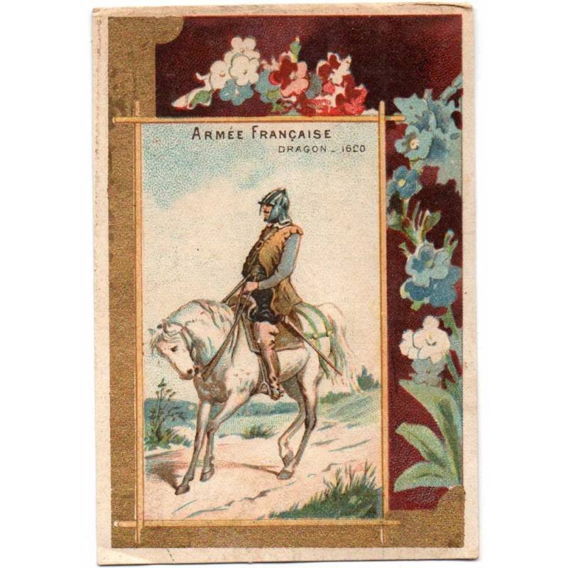 Cromo publicitario Chicorée Casiez Bourgeois. Armée Française. Dragon 1620