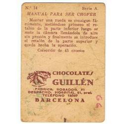 Cromo Manual para ser Chófer Nº 14. Serie A, Chocolates Guillén