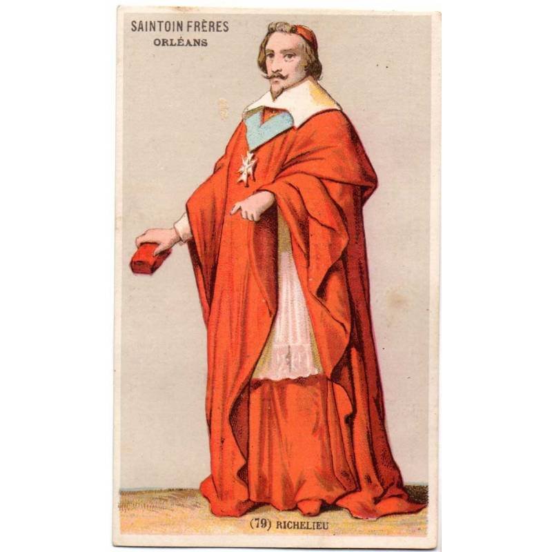 Antiguo cromo de Chocolates Saintoin Frères. Richelieu (1585-1642)