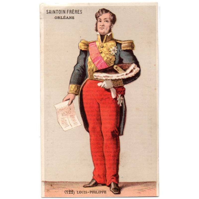 Antiguo cromo de Chocolates Saintoin Frères. Louis-Philippe I (1830-1848)