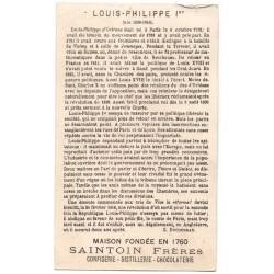 Antiguo cromo de Chocolates Saintoin Frères. Louis-Philippe I (1830-1848)