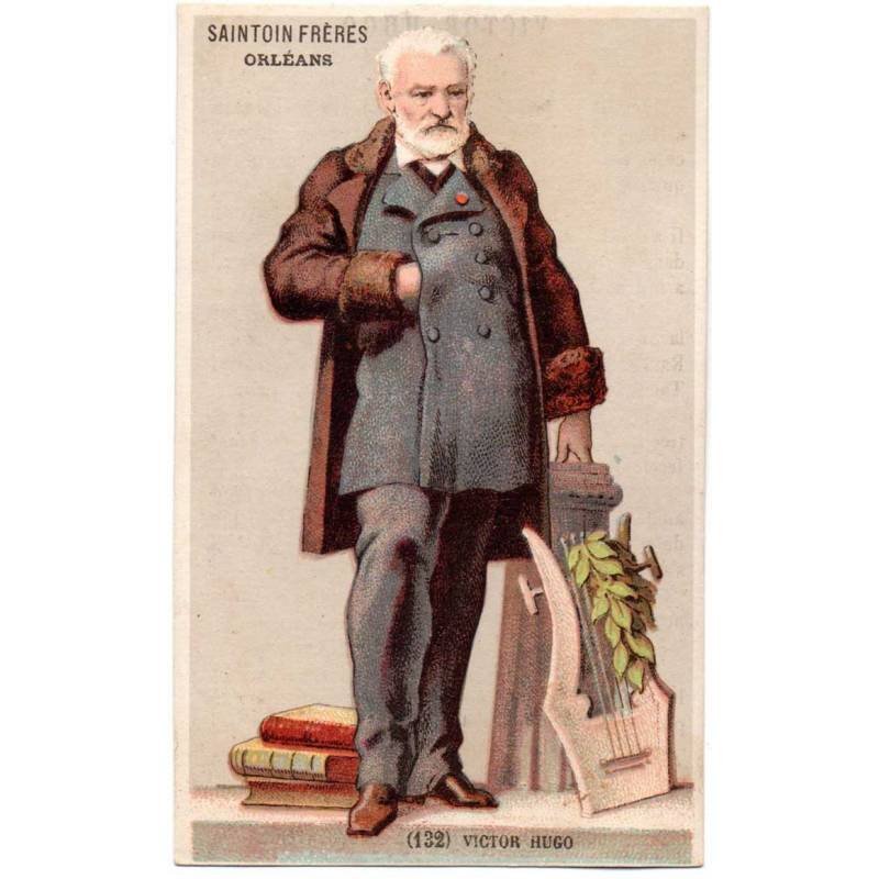 Antiguo cromo de Chocolates Saintoin Frères. Victor Hugo (1802-1885)