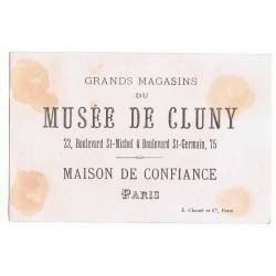 Antiguo cromo publicitario Grands Magasins du Musée de Cluny. Nouveautés