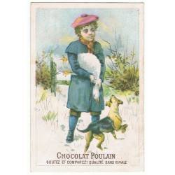 Antiguo cromo publicitario Chocolat Poulain