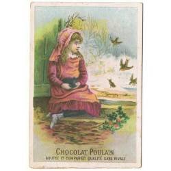 Antiguo cromo publicitario de Chocolat Poulain