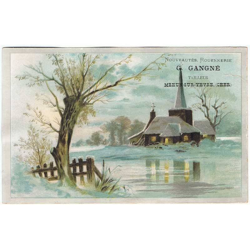 Gran cromo tarjeta de Nouveautés, Rouennerie G. Gangné Tailleur Mehun-Sur-Yevre (Cher)