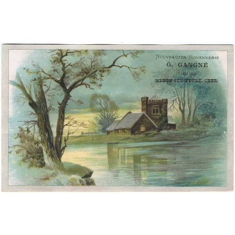 Gran cromo tarjeta de Nouveautés, Rouennerie G. Gangné Tailleur Mehun-Sur-Yevre (Cher)
