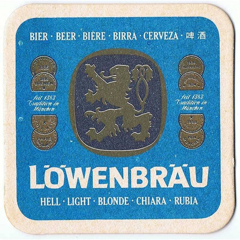 Posavasos Cerveza Löwenbräu. Años 80