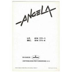 Tarjeta de la cantante Angela. Mercury Fonogram