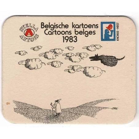 Posavasos Stella Artois Cartoons belges 1983. Años 80