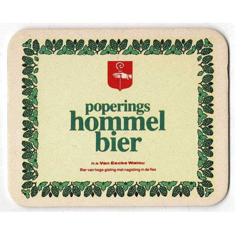 Posavasos Poperings Hommel Bier. Años 80