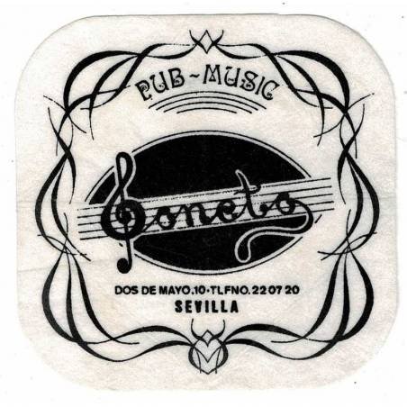 Posavasos Sonetos Pub Music. Sevilla. Años 80