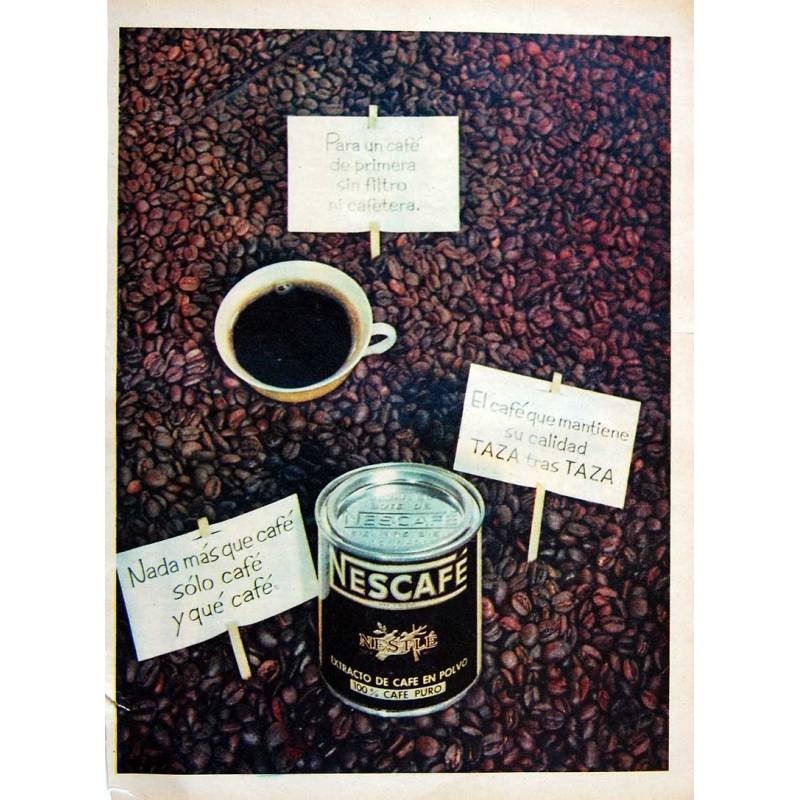 Lámina Publicidad Nescafé en polvo. Original 1959