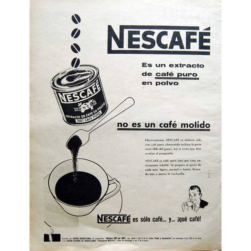 Publicidad Nescafé. Original 1959