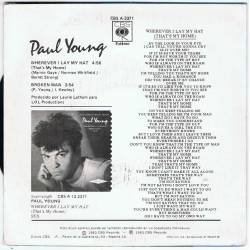 Paul Young - Wherever I lay my hat + Broken man - Single