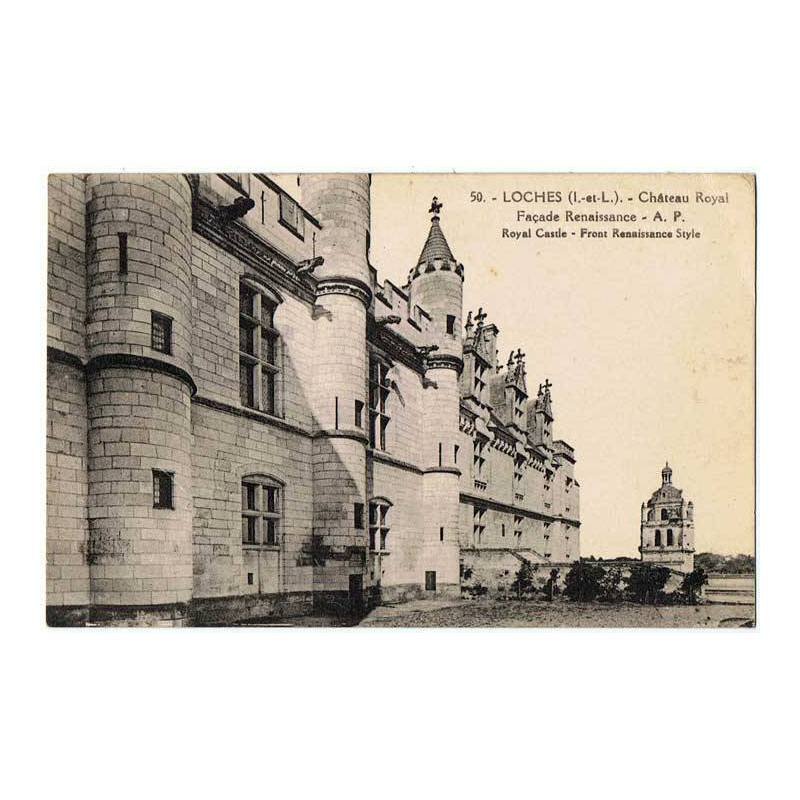 Postal de Francia. Loches. Chateau Royal. A. Papeghin Nº 50. Escrita y circulada 1928