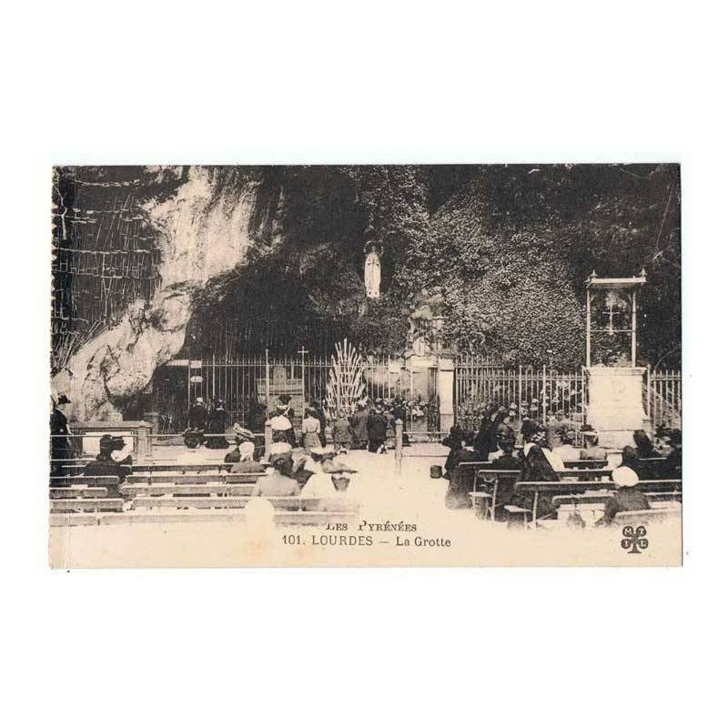 Tarjeta Postal Lourdes. La Grotte. Les Pyrenees