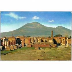 Postal gigante de Pompeya, Italia. Foro y Templo de Júpiter