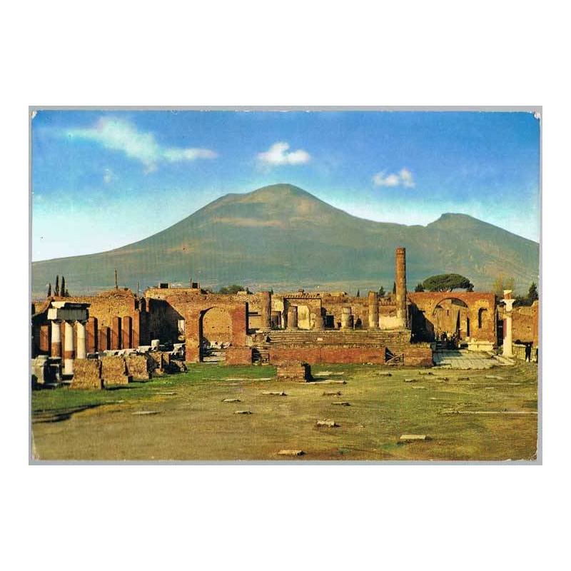 Postal gigante de Pompeya, Italia. Foro y Templo de Júpiter