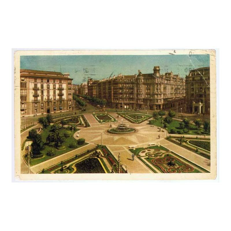 Postal de Bilbao. Plaza de Federico Moyúa. Escrita y circulada