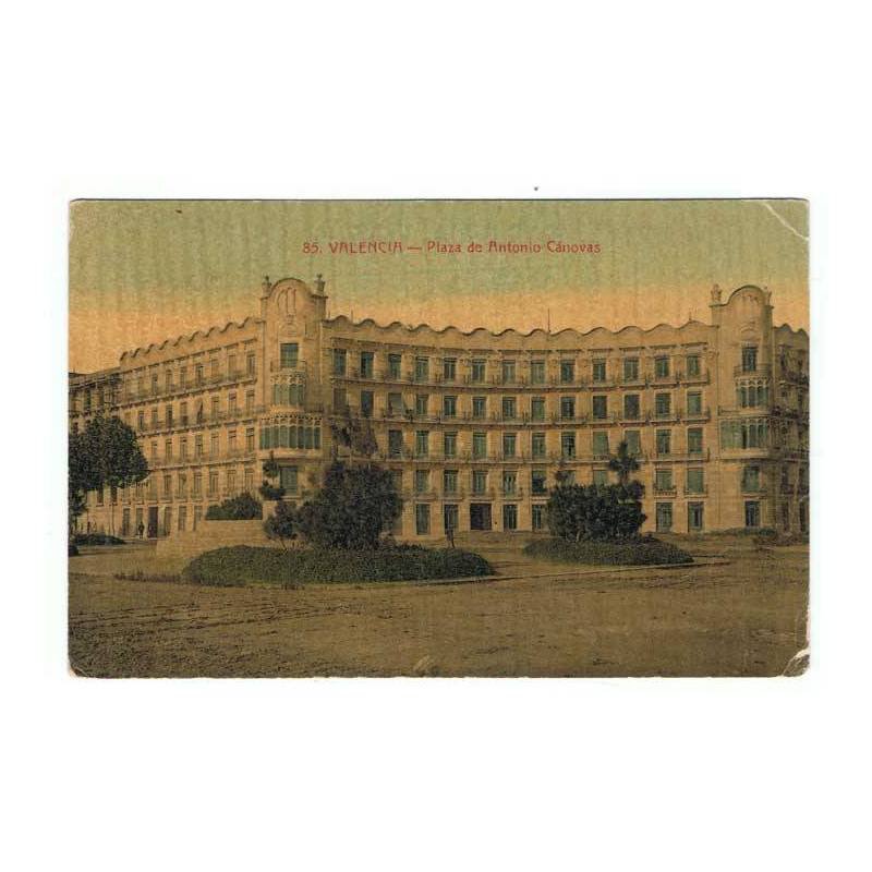 Postal de Valencia. Plaza de Antonio Cánovas