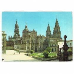 Postal de Santiago de Compostela, A Coruña. Torre de la Catedral (Azabacherías). Circulada 1967