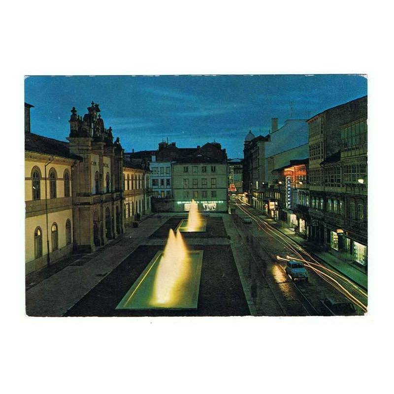 Postal de Lugo. Calle de San Marcos. Nocturna. Ed. Arribas 2027. Sin circular